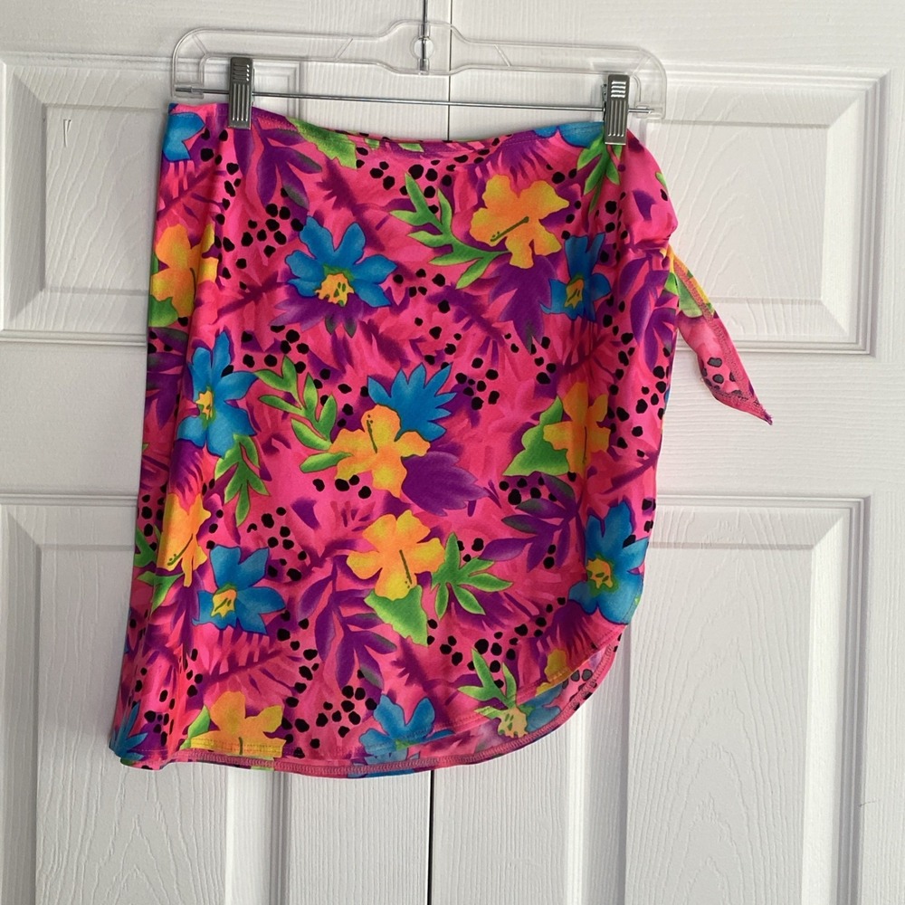 Ipanema Patricia Martins Womens One Size Pink Bright Tie Waist Swim Skirt Cover